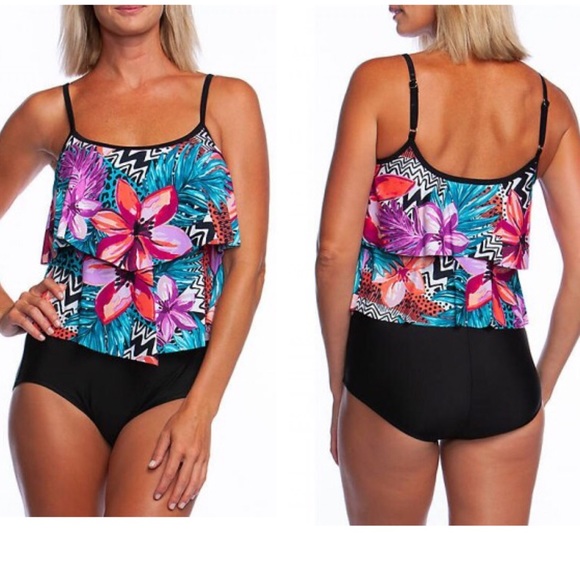 MAXINE OF HOLLYWOOD Floral Printed One Piece Swimsuit - Picture 2 of 4